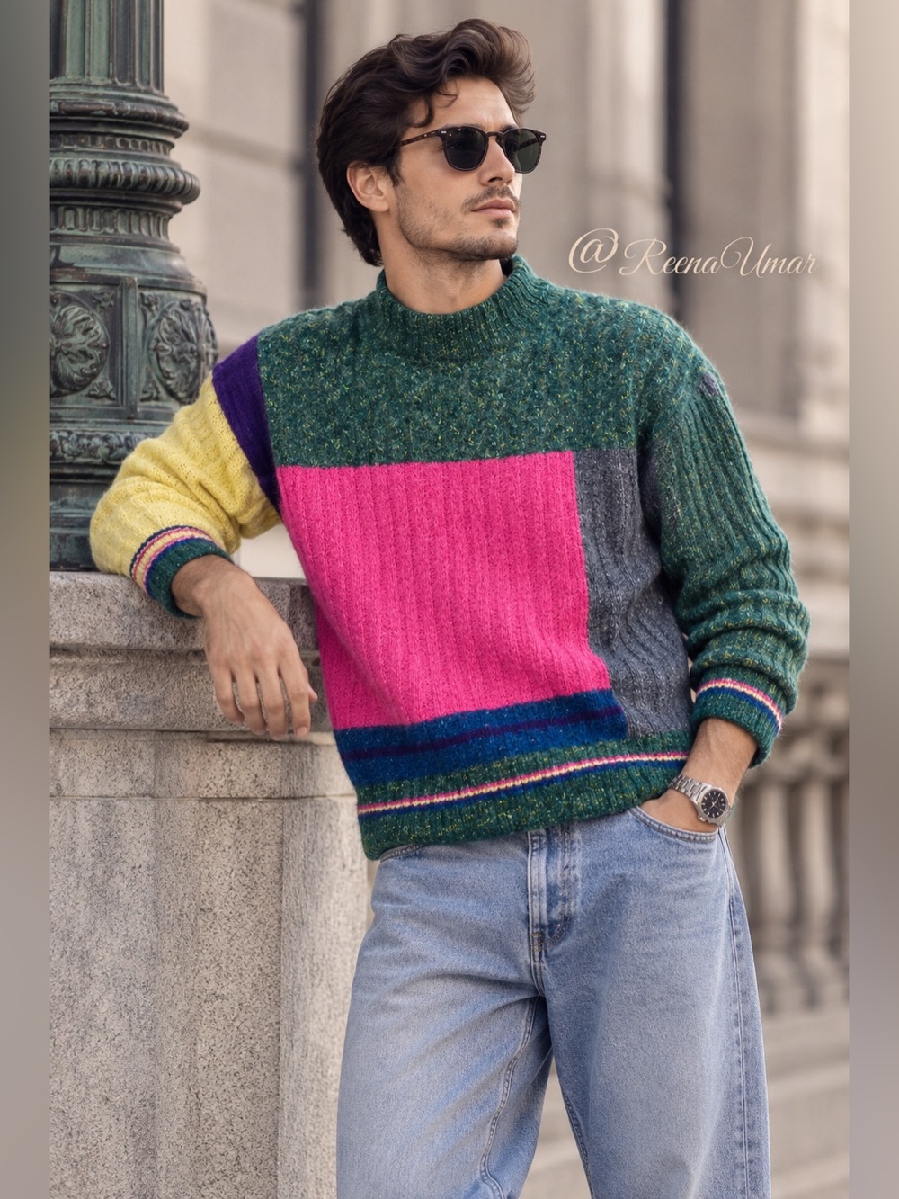 Vintage Made in Italy Color-Block Sweater 🧶✨